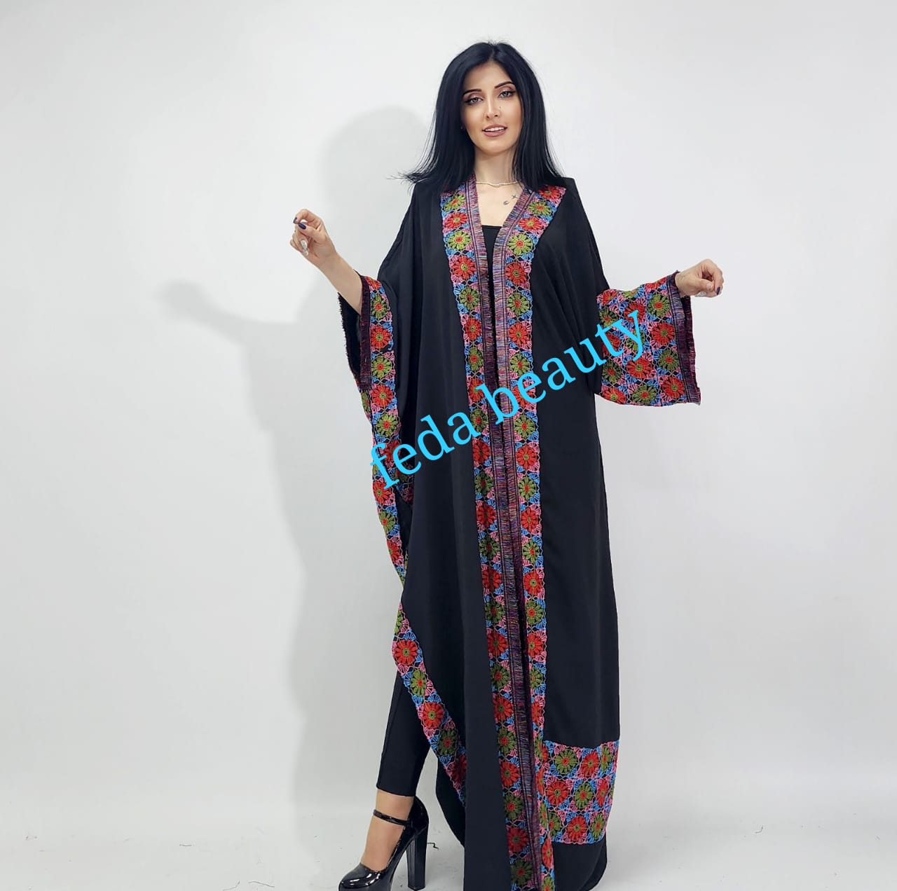 Abaya, styled oriental cardigan, with a new and elegant collection from Feda Beauty's private collection for the year 2023