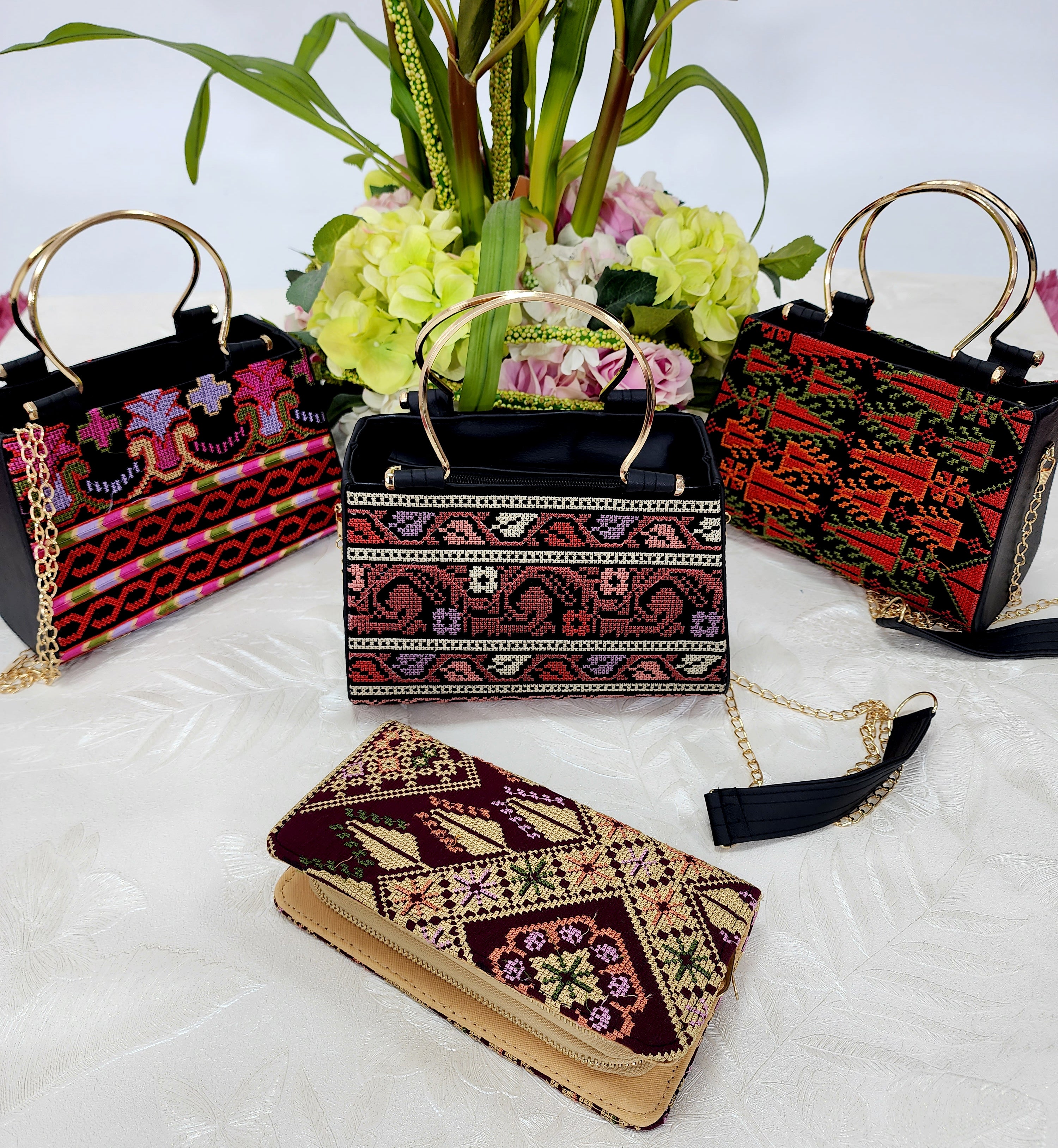 Embroidered accessories from the Fida Beauty 2023 collection