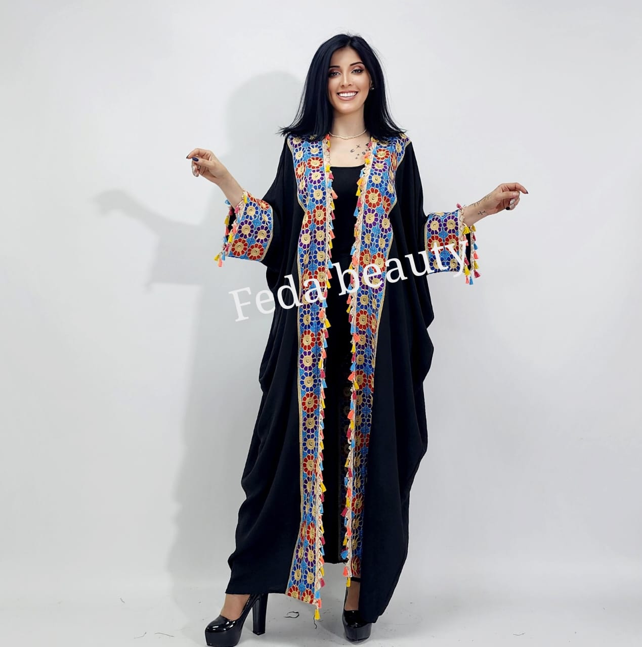 Abaya, styled oriental cardigan, with a new and elegant collection  from Feda Beauty's private collection for the year 2023