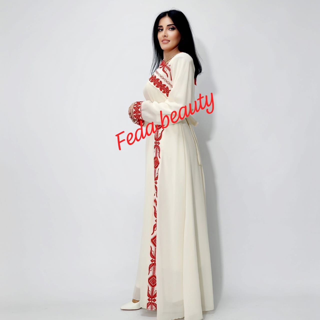 An oriental-style dress with new, elegant and refined designs upon  request...from the special Fadda Beauty collection for the year 2023